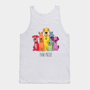 Paw Pride --- Rainbow Themed Typography Design Tank Top